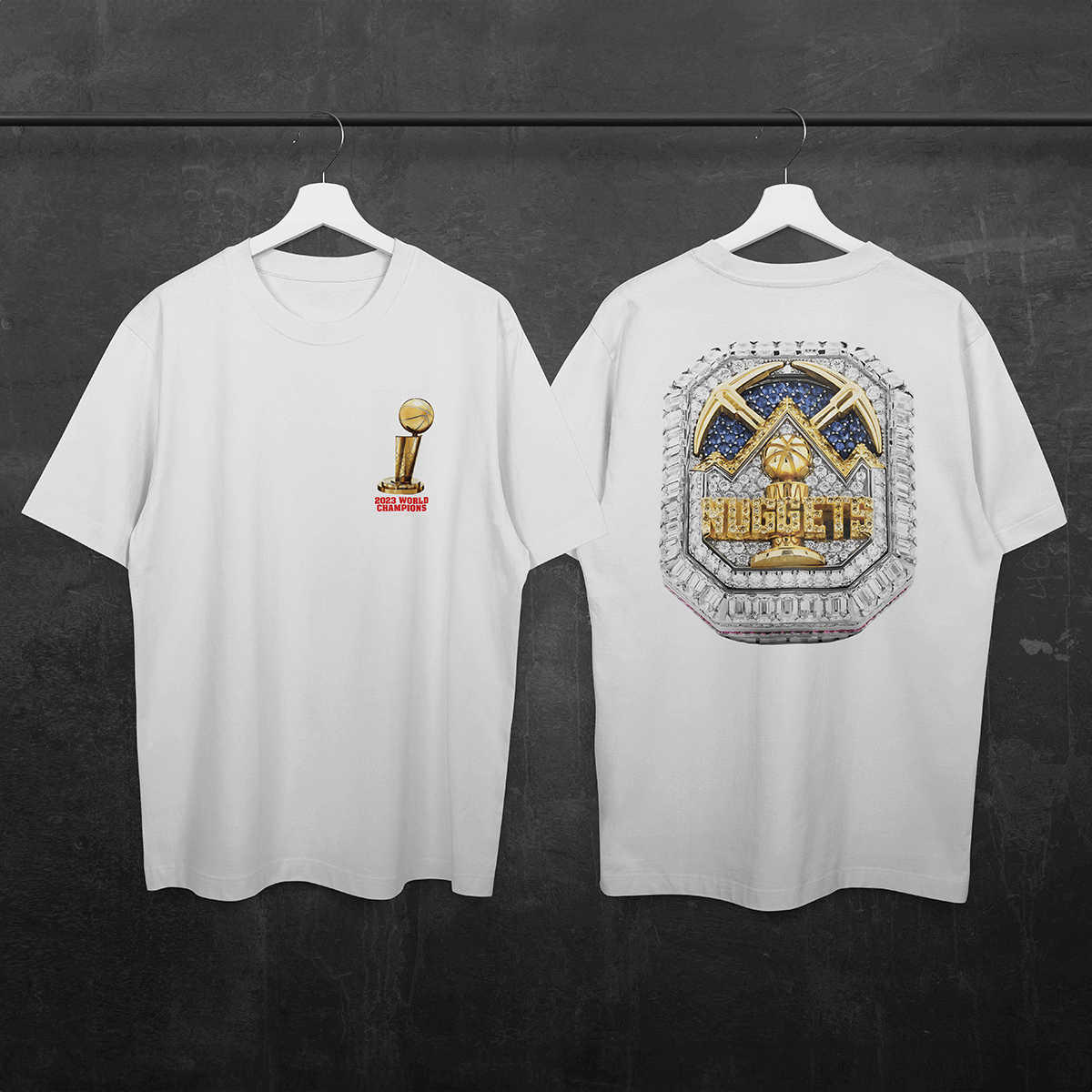 CHAMPION'S CIRCLE TEE (WHT) - The 2023 legacy, carved in gold, carried with pride. A wearable tribute to the weight of greatness. | RARE MERCH